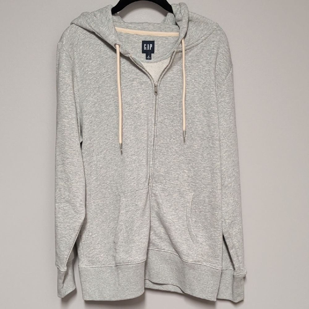 GAP Men's Light Gray Zip-Up Hoodie
